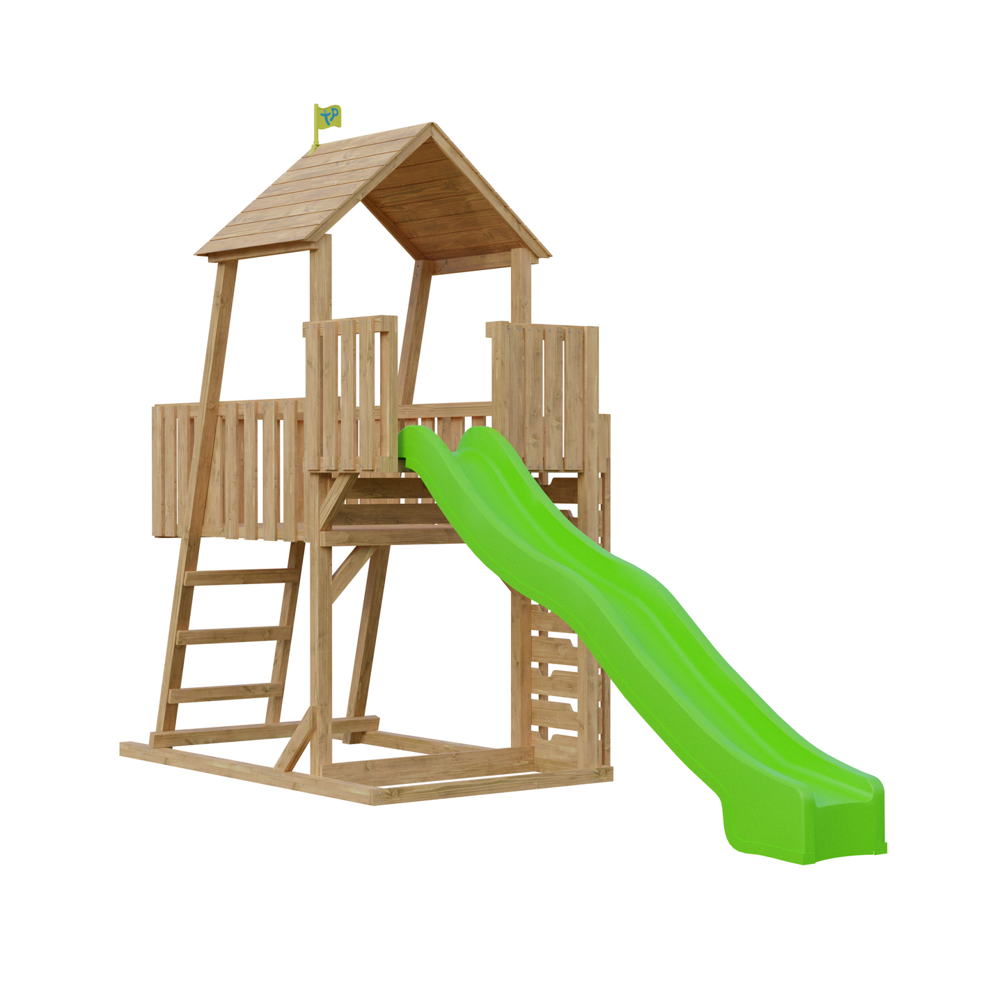 TP Kingswood Wooden Climbing Frame Tower & 3m Super Wavy Slide - FSC<sup>&reg;</sup> certified