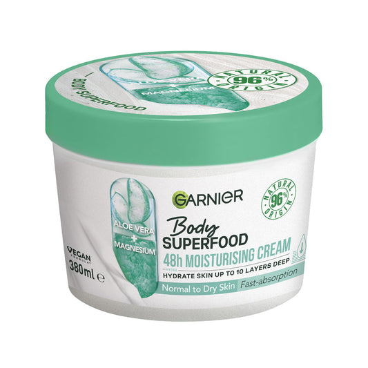 Garnier Body Superfood Aloe Vera & Magnesium Moisturising & Soothing Body Cream  380ml